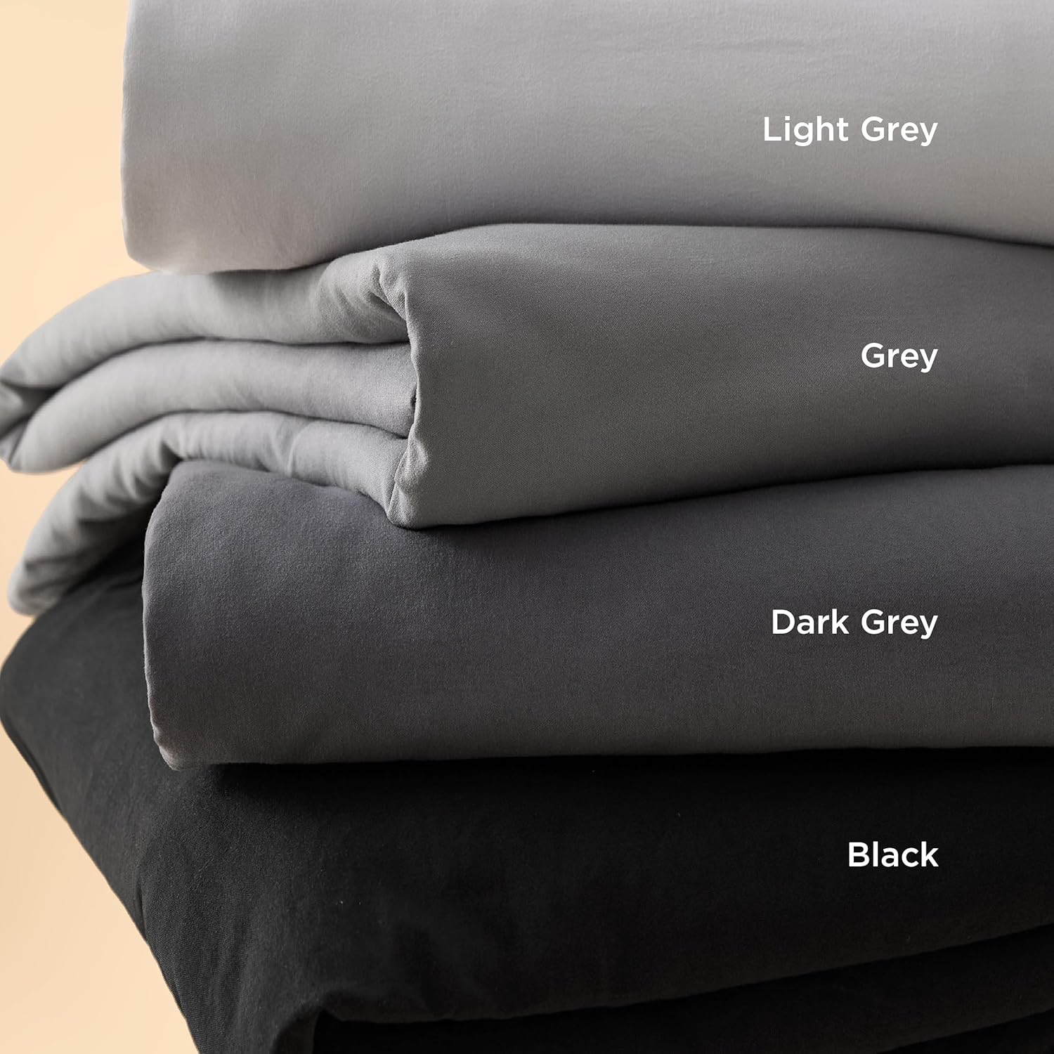 Bedsure Grey Duvet Cover Set - King Size 3-Piece Extra Soft Cotton-Like Polyester Bedding | 104x90 Inches with Zipper Closure & 2 Pillow Shams