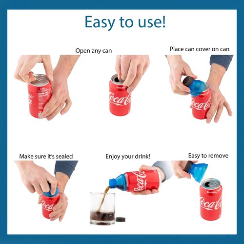Reusable Soda Can Lids - 12-Pack Spill-Proof, Snap-On Covers for Freshness and Protection, Multi color Can Toppers Set of 12