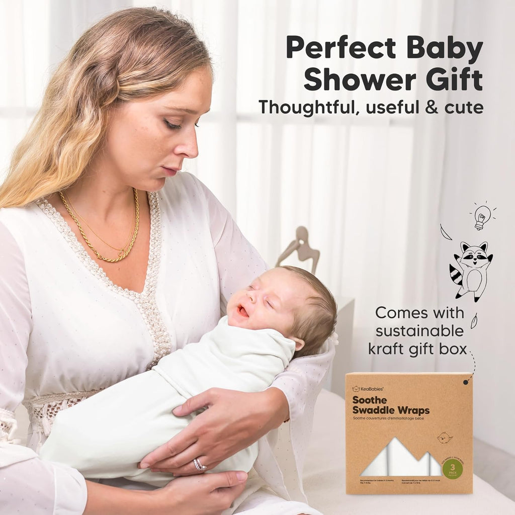 Organic Baby Swaddle Sleep Sacks by [Brand Name] - Soft & Snug Newborn Swaddles for Infants 0-3 Months | 3-Pack in Soft White