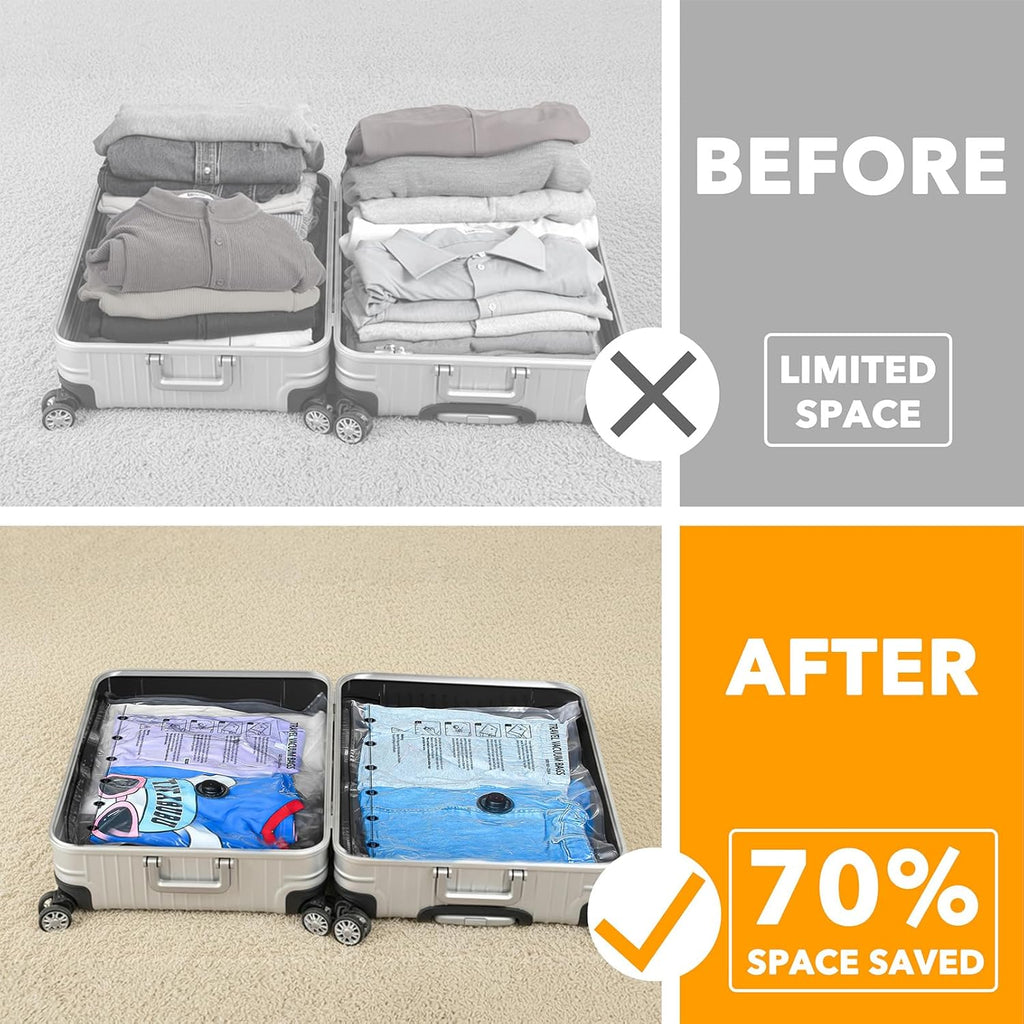 SpaceAid Travel Vacuum Bags - 21 Pack Compression Bags with Electric Pump for Clothing & Luggage