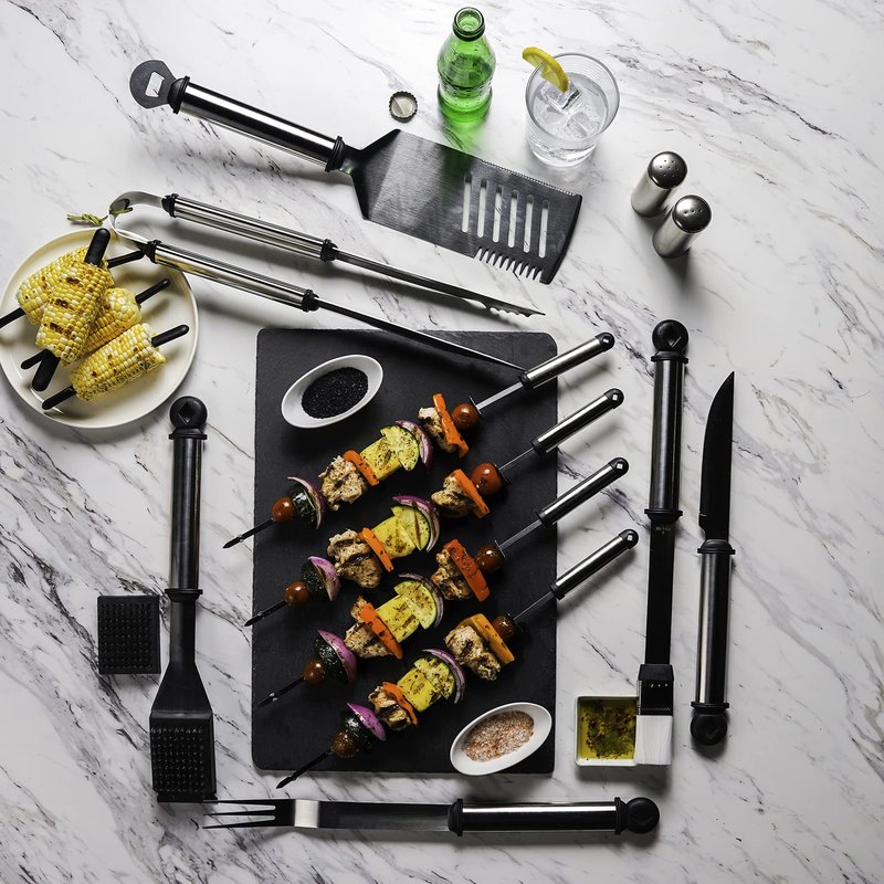 Mr. Bar-B-Q 02066Y Silver Prestige 21-Piece Tool Set In Case