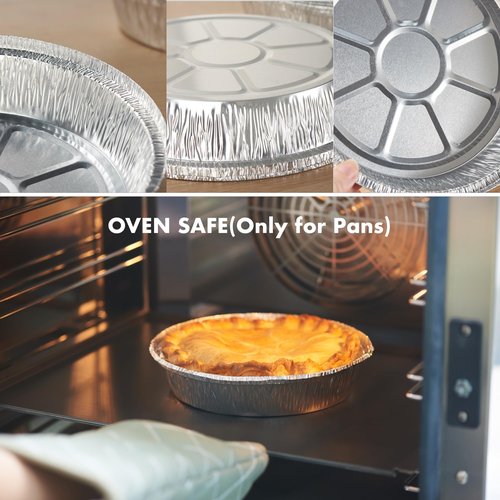 CURTA 50 Pack 7" Disposable Aluminum Foil Pans with Paper Lids | Great for Broiling, Baking, Storage, Roasting, Takeout, Air Fryer