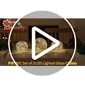 3-Piece LED Lighted Snowman Glass Globes with Timer - Christmas Decor