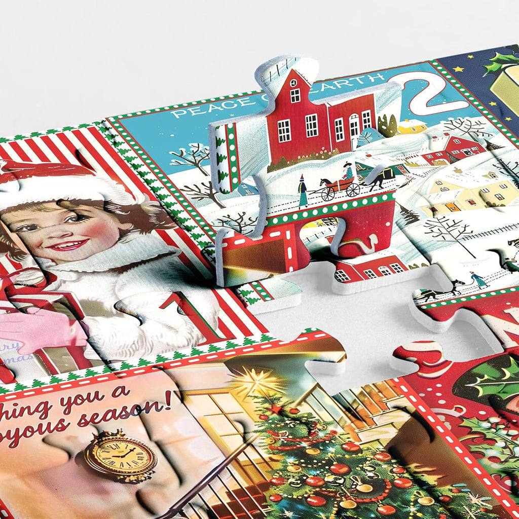 Skiennix Christmas Advent Calendar Puzzle - 1000 Piece Holiday Countdown Jigsaw for Adults