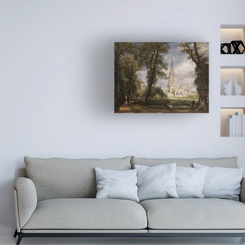 Wrapped Canvas Wall Art - John Constable 'Salisbury Cathedral' Wall Art for Living Room, Bedroom, or Office Décor - 24x32