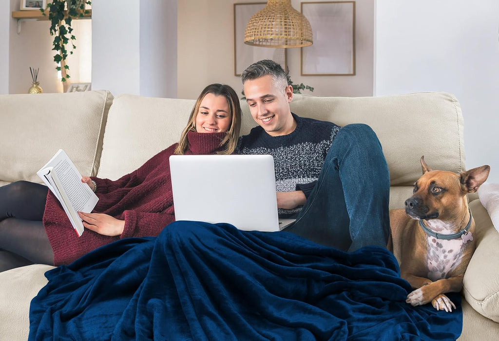 Utopia Bedding Fleece Blanket - Full Size Navy 300GSM Luxury Soft Microfiber | Anti-Static (90x84 Inch)
