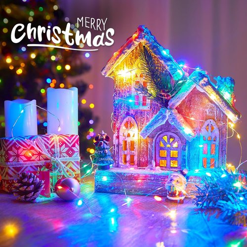 Minetom Fairy String Lights - 33 Ft 100 LED Waterproof Starry Lights on Silver Wire | Perfect for Indoor Decorations