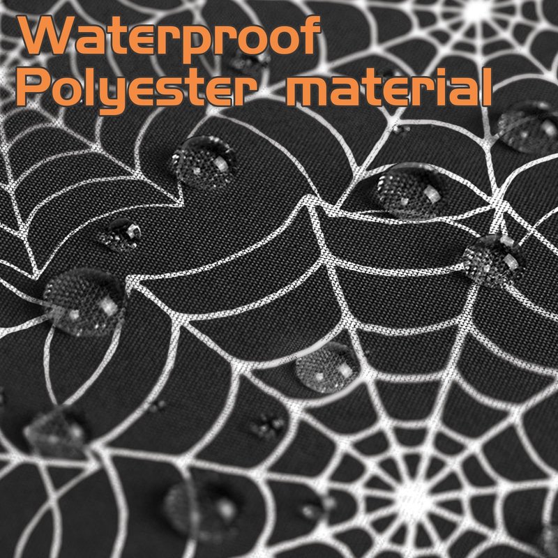 QIALETS Halloween Tablecloth Round 70 inch Black Spider Web Hollow Bat Cobweb Table Covers for Outdoor Indoor Party Decorations