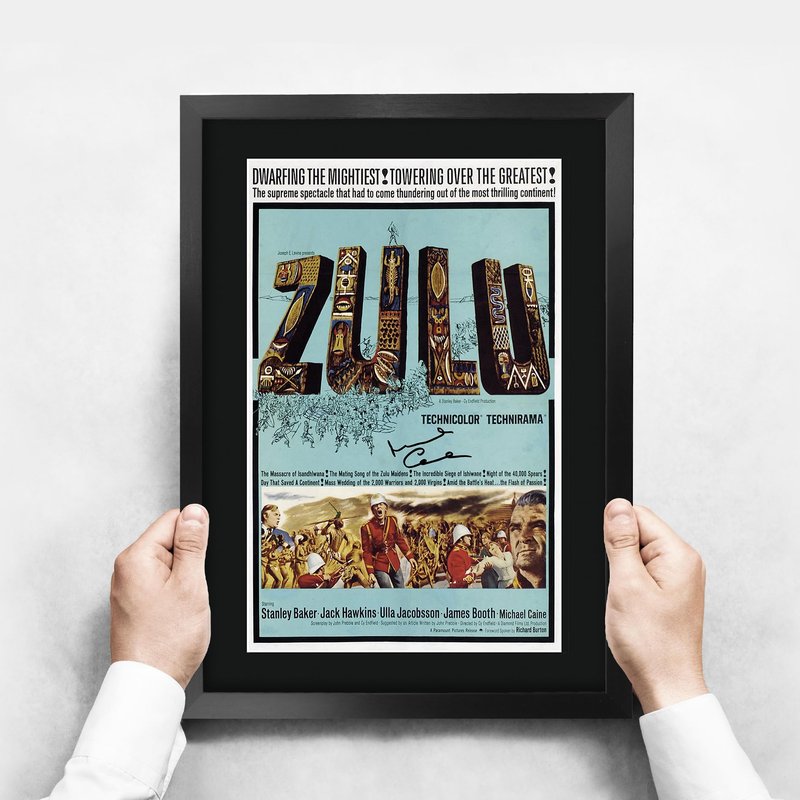 HWC Trading Zulu Michael Caine Gifts Printed Signed Autograph Picture for Movie Memorabilia Fans - 16" x 12" Framed