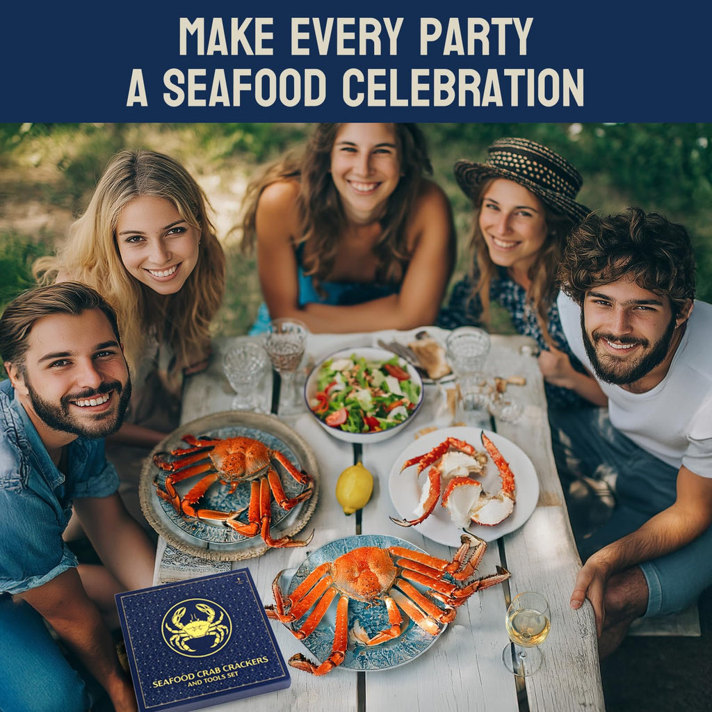 Premium Crab Leg Crackers and Tools, Set of 4 Lobster Crackers & Stainless Steel Lobster Picks, Crab Crackers and Tools, Seafood Tools Set by Smedley & York