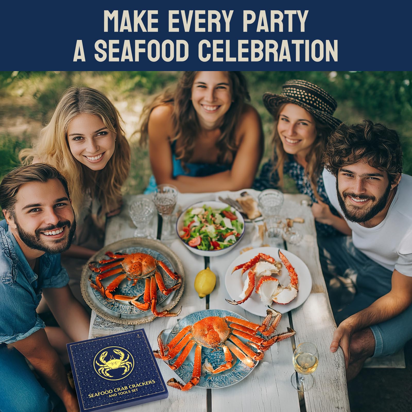 Premium Crab Leg Crackers and Tools, Set of 4 Lobster Crackers & Stainless Steel Lobster Picks, Crab Crackers and Tools, Seafood Tools Set by Smedley & York