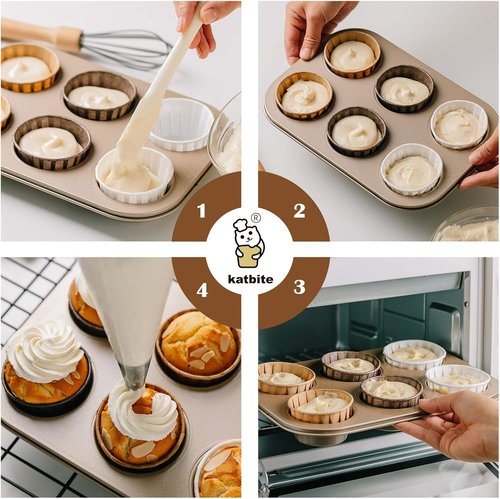 Katbite Cupcake Liners - Heavy Duty Greaseproof Baking Cups | 150PCS Standard Size for Christmas & Birthdays