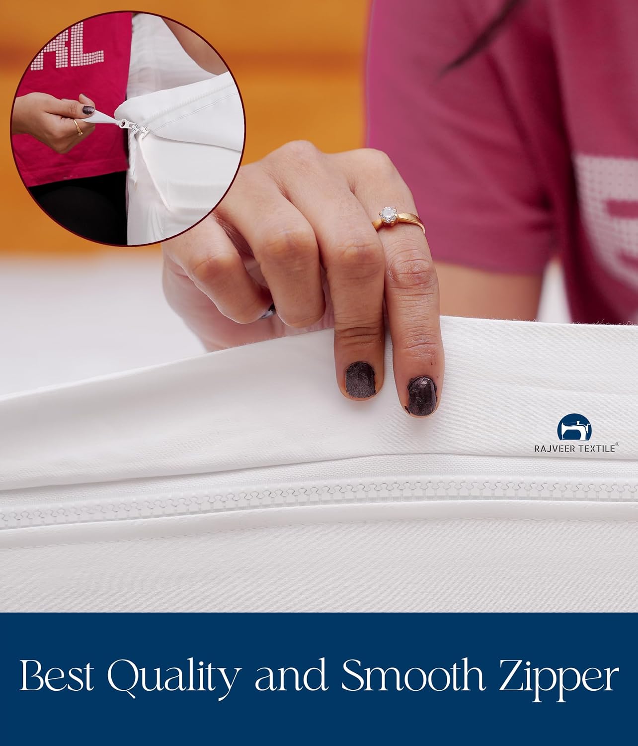 Zip On Fitted Sheet - Soft 600 TC Cotton | Easy Change Queen Size - 18” Deep Pocket - Light Grey