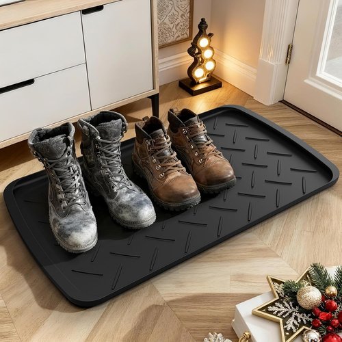 Boot Trays Heavy Duty Rubber Mat - Waterproof Shoe Tray for Entryway | Multi-Purpose 27.56 x 15.75 Inch