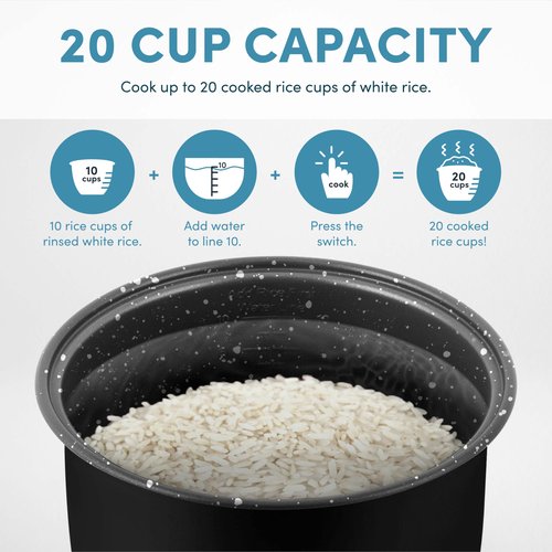 AROMA® 20-Cup (Cooked) / 10-Cup (Uncooked) Digital Rice Cooker, Multicooker, Slow Cooker, Steamer, Flash Rice, Keep Warm, Sensor Logic® Technology, Stainless Steel Exterior