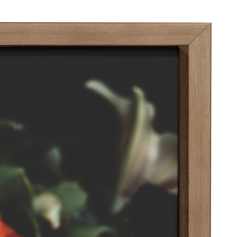 Kate and Laurel Sylvie Abundance Framed Canvas Wall Art by Alicia Abla, 23x33 Gold, Decorative Floral Art Print for Wall