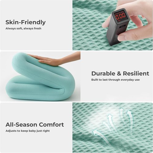 Baby Lounger - Adjustable Infant Nest for Newborns 0-24 Months | Breathable Fabric & 3D Support, Blue