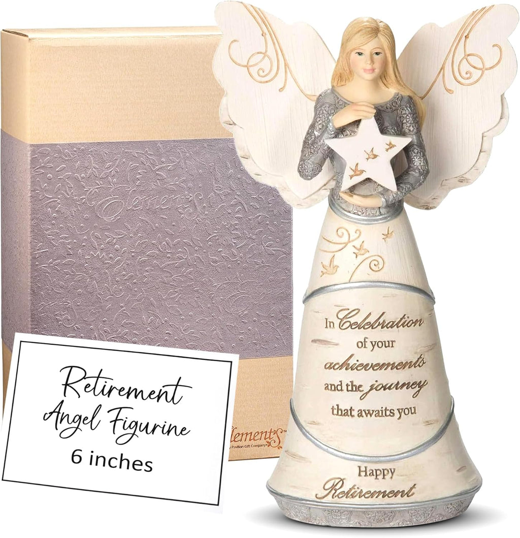Pavilion Gift Company Celebration of Retirement Angel Figurine - 6.5" Decorative Keepsake