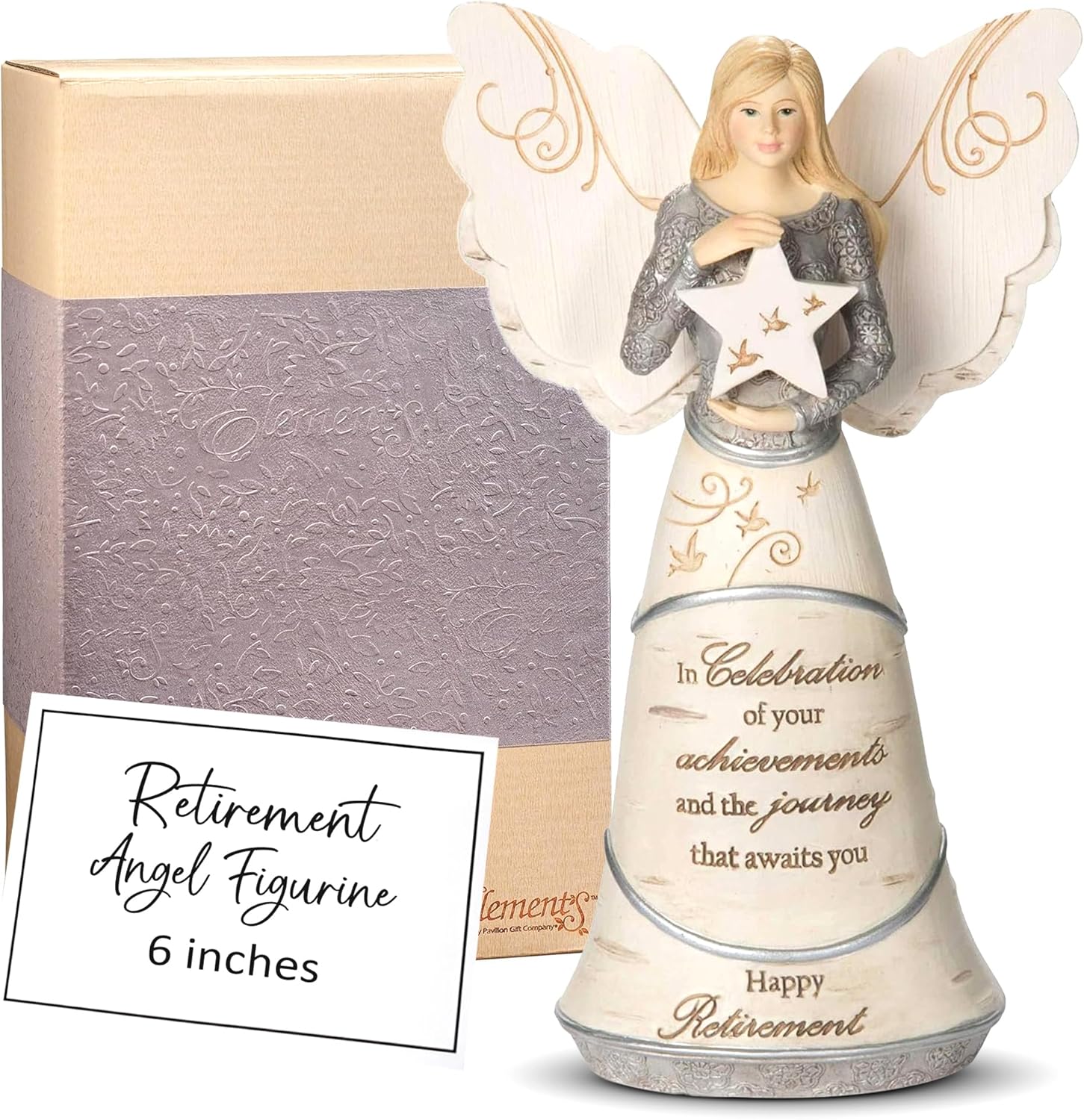 Pavilion Gift Company Celebration of Retirement Angel Figurine - 6.5" Decorative Keepsake