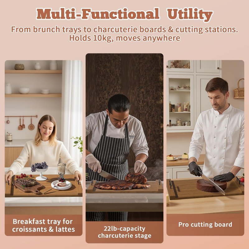 TIRYIUOU Gas Stove Top Cover: Wooden 30 * 22 inches Noodle Board Stovetop Covers with Handles, Wood Cutting Board for Kitchen Gas Stove and Electric Stove