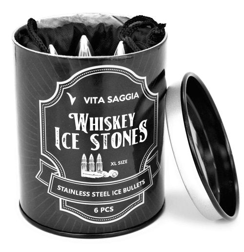 Set of 6 Whiskey Stones, Reusable Ice Cubes, Gifts for Christmas Stocking Stuffers, for Men Dad, Unique Ideas for Birthday for Boyfriend Him Cool Gadgets for Husband Grandpa Brother (VSWS001)