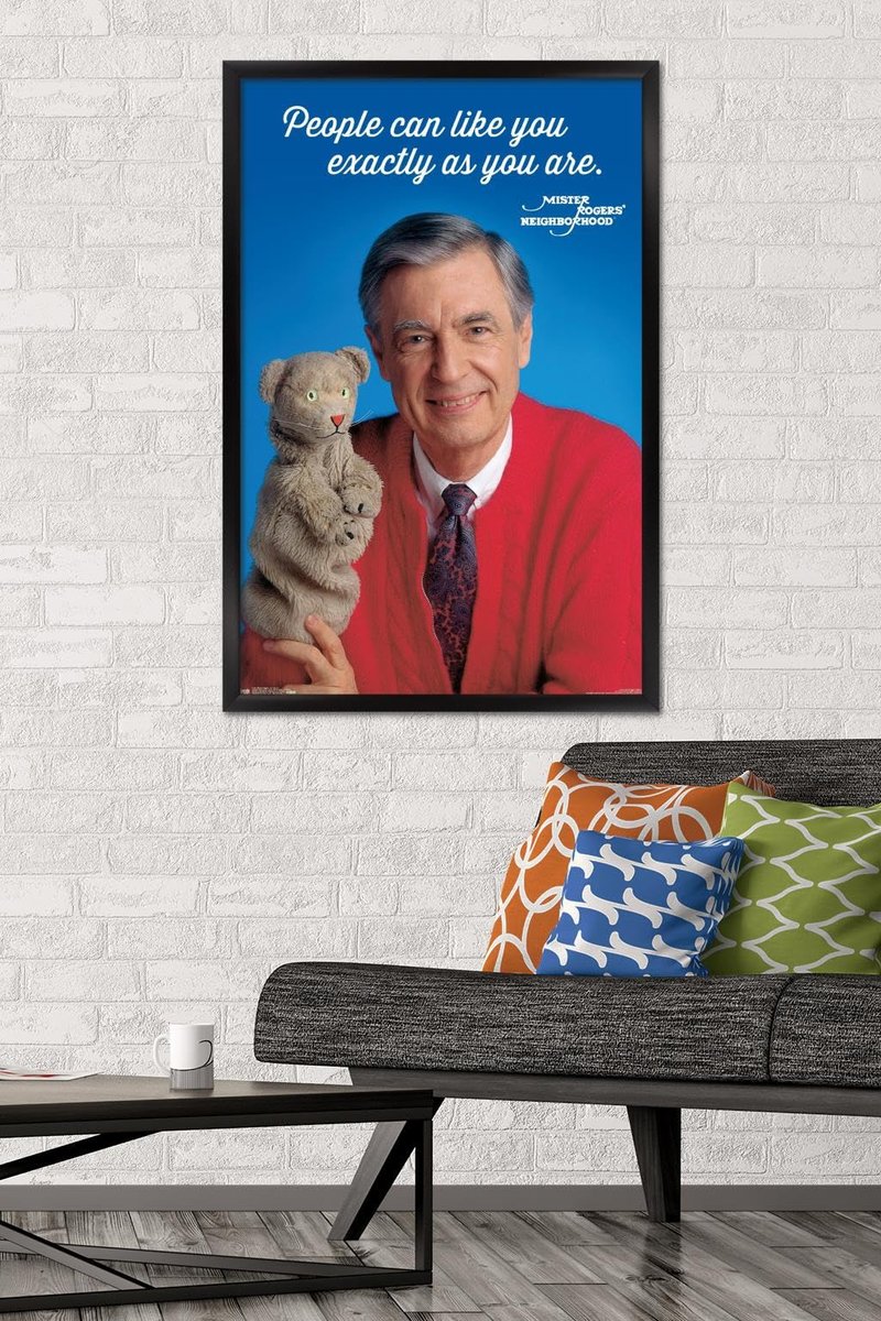 Trends International Mister Rogers - As You Are Wall Poster, 22.375" x 34", Black Framed Version