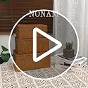Wicker Storage Basket with Lid, Hand-Woven Seagrass Basket Set of 3