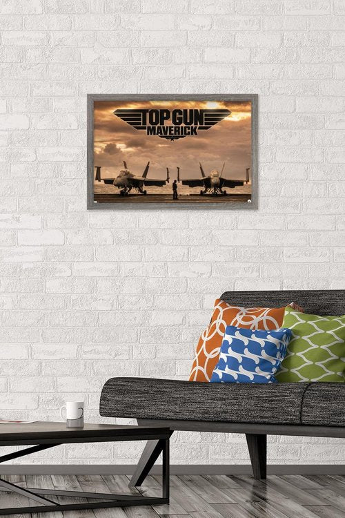 Trends International Top Gun: Maverick - Deck Wall Poster, 14.725" x 22.375", Barnwood Framed Version
