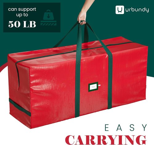 Heavy Duty Moving Bag | Red Christmas Tree Storage Bag for 7.5 Ft Trees - Year-Round Protection