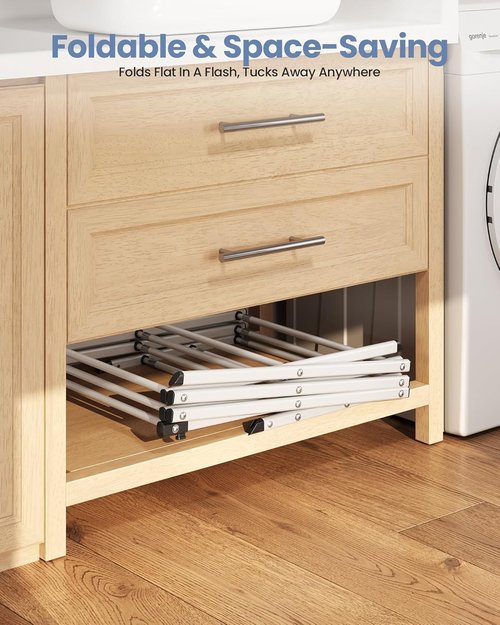 APEXCHASER Clothes Drying Rack - 3-Tier Expandable Metal Laundry Dryer | Collapsible Air Drying Rack, White
