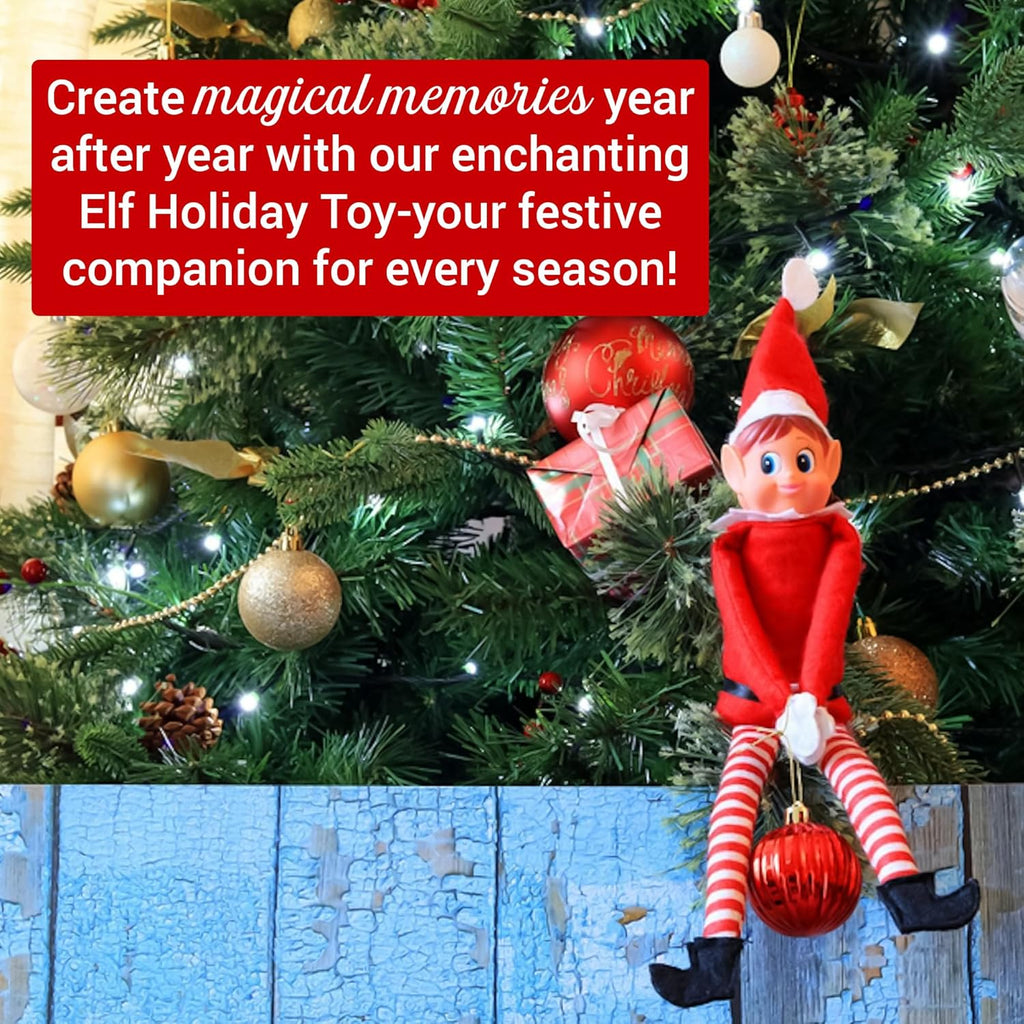 Naughty Elf Couple | 12-Inch Boy & Girl Christmas Elf Figures - Soft Bodies & Vinyl Faces for Festive Holiday Decor
