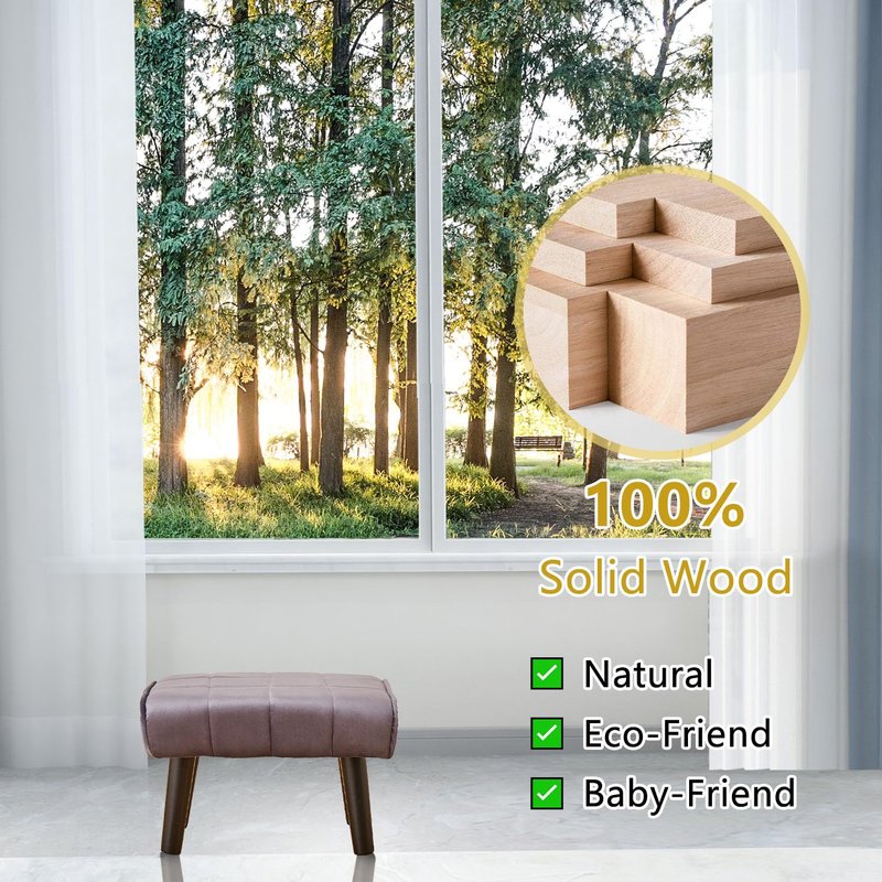 Wimarsbon Small Foot Stool Ottoman Modern Accent Step Stool Seat with Solid Wood Legs Velvet Soft Padded Pouf Ottomans Sofa Footrest Stools 16 inch for Couch Living Room Entryway 2 PCS Grey