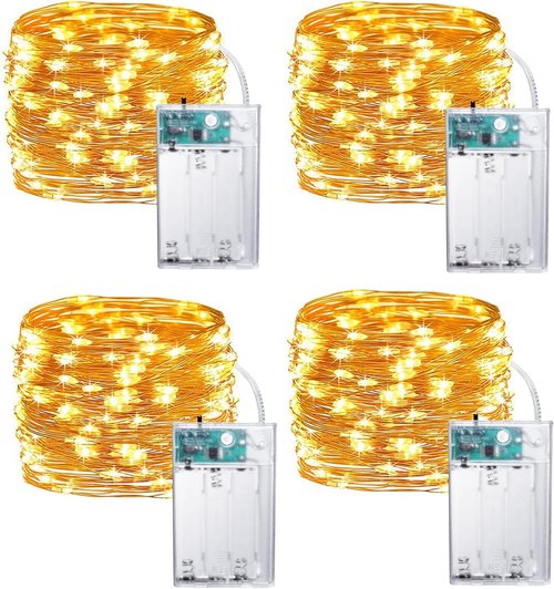Joomer LED Fairy Lights - Battery Operated 16FT | 50 Cuttable Warm White Starry Lights for Bedroom & Parties