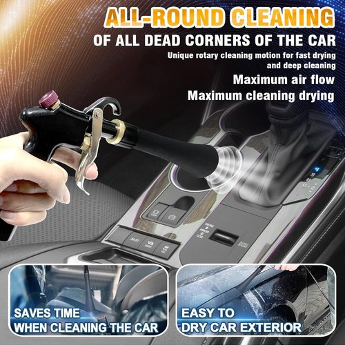 Air Blow Gun | High-Pressure Car Interior Cleaning Tool with Nozzle & Dusting Brush