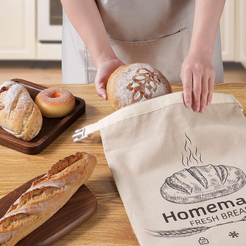 Beeswax Bread Bags by [Brand Name] - Reusable Organic Linen for Sourdough | 17 x 12.6 Inches - Freshness Preservation