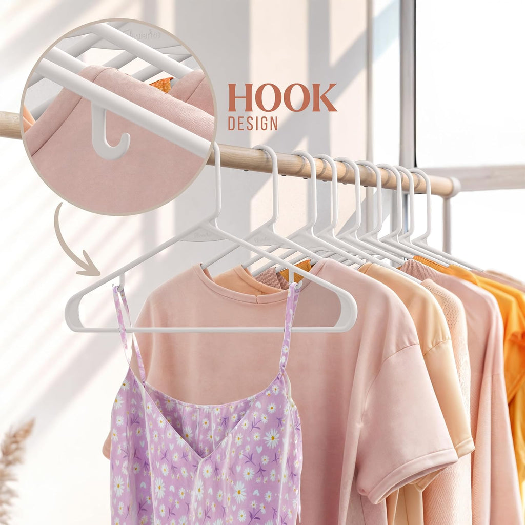 Plastic Hangers 20 Pack - Space-Saving Clothes Hangers for Closet Organization | Ideal for Coats & Apparel