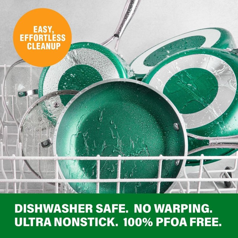Granitestone 12 Inch Emerald Green Pan for Cooking, Large Non Stick Frying Pans Nonstick Frying Pan Skillet for Eggs, Omelette, Non Stick Pans, PFOA PFOS Free Oven & Dishwasher Safe