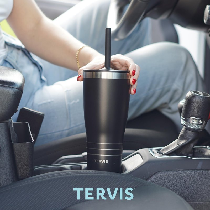 Tervis Traveler Colorful Hummingbirds Triple Walled Insulated Tumbler Travel Cup Keeps Drinks Cold & Hot, 30oz with Straw Lid, Stainless Steel
