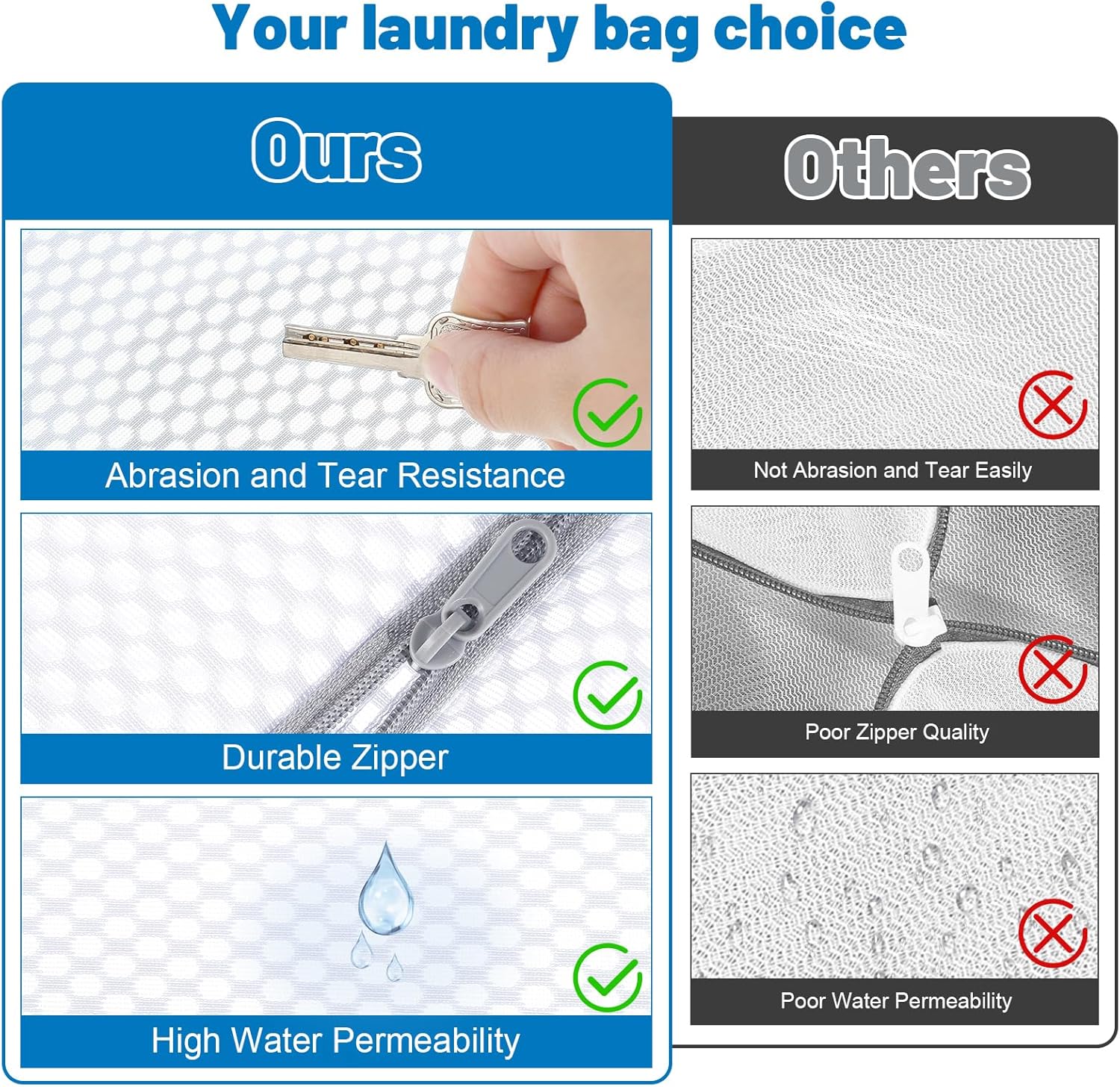 Regine Switzerland 6-Pack Honeycomb Mesh Laundry Bags - 12x16 Inch Delicate Wash Bags with Sturdy Zippers