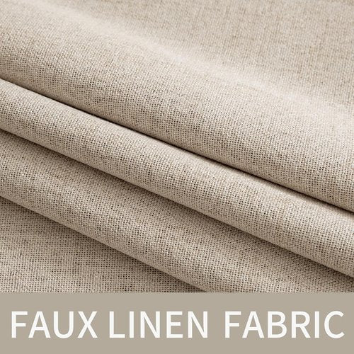 MIULEE 100% Blackout Curtains - Linen Textured Thermal Insulated Drapes | Taupe, 52 x 72 Inch (2 Panels)