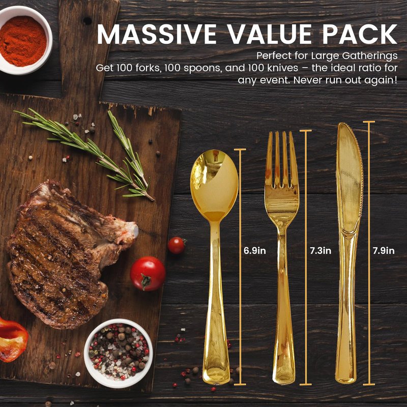 60 Pack Silver Plastic Silverware Set with Pre Rolled Napkins - Disposable Individually Wrapped Cutlery Set Includes 60 Forks, 60 Knives, 60 Spoons, 60 Napkins, Gold Utensils Set (Silver-60 Pack)
