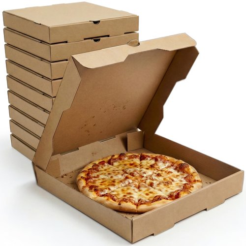 BOARDS+ Pizza Boxes 10 x 10 x 1.75 Inches (15 Pack) | Kraft Corrugated Cardboard Pizza Boxes | Keep Your Pizzas, Baked Goods Hot & Steamy