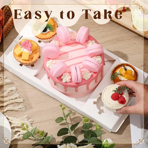 Sayglossy 6 Pack 1+4 Bento Cake Boxes Bento Cakes and Cupcakes Combo Clear Box Fit 4 Cupcakes and 1 Mini Cake for Valentine's Day Wedding Birthday Party Treats Donuts Muffins Bakery Supplies