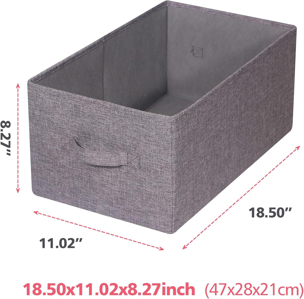 TENABORT Closet Organizer Bins - Set of 3 Fabric Storage Baskets with Handles for Home & Office