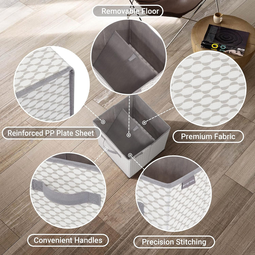 Storage Maniac Storage Cubes - Durable Collapsible Bins with Handles | 6-Pack 11-Inch Fabric Organizers
