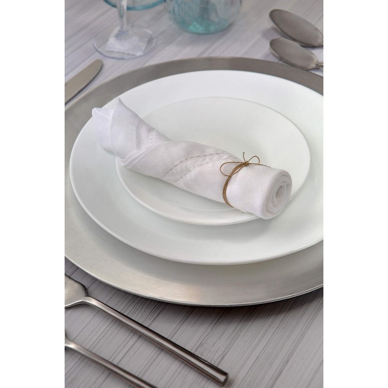 Home Details AZ-510002-SILVER Beaded Design 13" Charger, Set of 24, Decorative Plates, Serveware, Holiday, Silver
