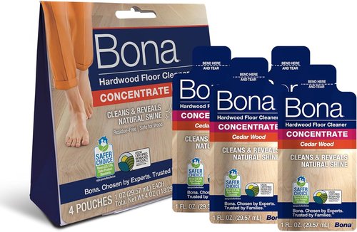 Bona Hardwood Floor Cleaner Concentrate - Cedar Wood Scent, 1 Fl Oz | Makes 128 Fl Oz - Residue-Free Spray Mop Refill