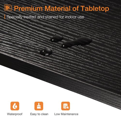 ODK 39 inch Bar Table, Bar Height Pub Table, Counter Height Bar Table, Rectangular High Top Kitchen & Dining Counter Tables with Sturdy Legs & Easy-to-Clean Top, Indoor use, Black