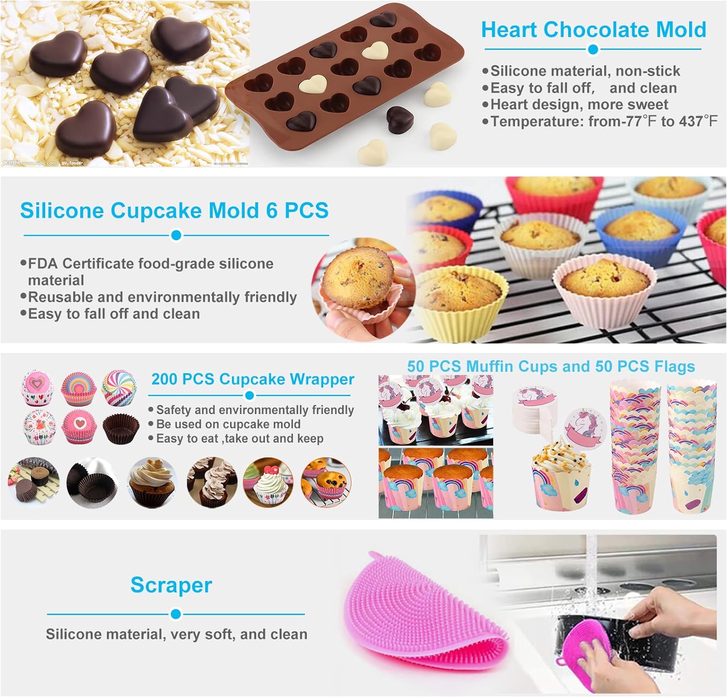 Skiennix 567 PCS Cake Decorating Kit - Complete Baking Set with Springform Pans & Rotating Turntable