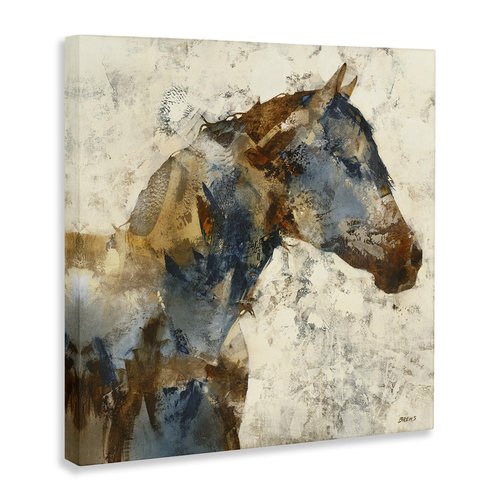 Stupell Industries Abstract Horse Layered Blocked Strokes Earth Tones Canvas Wall Art, Design By Scott Brems